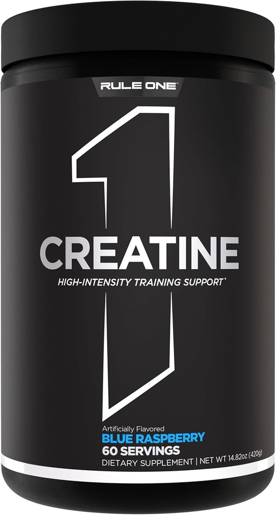 Regel 1 Kreatin-Pulver – Reine mikronisierte Kreatin-Monohydrate für High-Intensity Übung und Lean Body Maß Unterstützung, Flavored und Unflavored (60 Servietten, Blaue Rasperry)