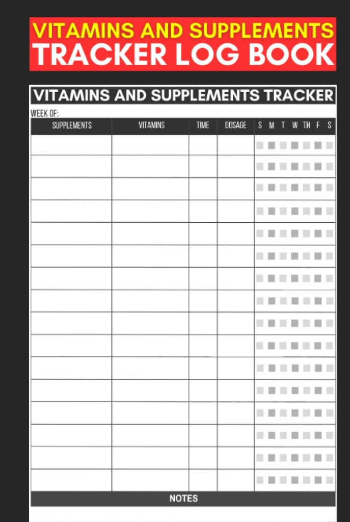 Vitamine und Ergänzungen Tracker Logbuch: Süße Rekord-Buch-Geschenk für Krankenschwestern, Pfleger und Wächter zu verfolgen von Ergänzungen & Vitamine Aufnahme