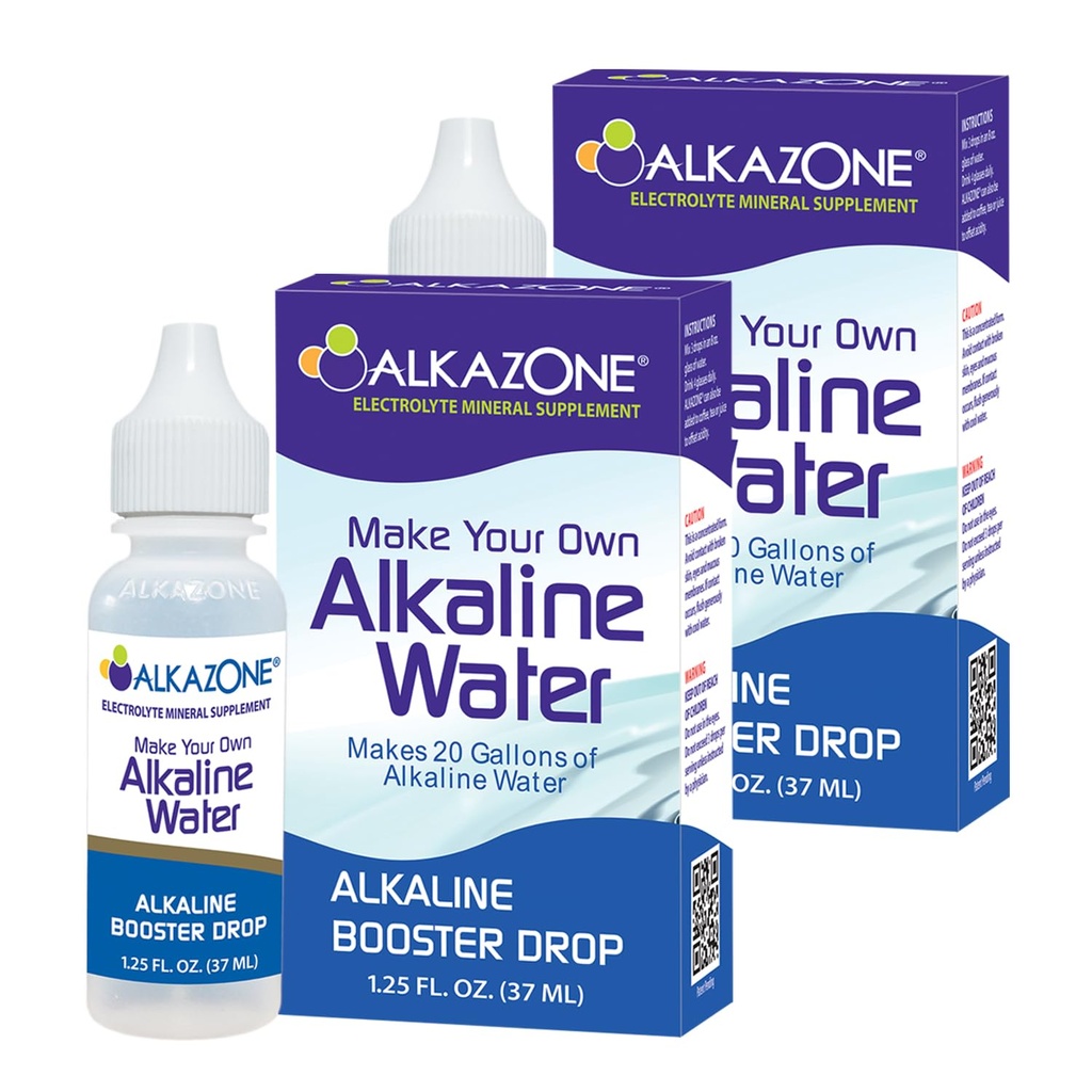 ALKAZONE Machen Sie Ihr eigenes alkalisches Wasser - Alkalischer Booster Drop 1.25 oz (2 Packs)