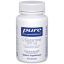 Reine Kapseln L-Glutamin 500 mg - Ergänzung für Immun- und Verdauungsunterstützung, Gutgesundheit und Futter, Stoffwechsel und Muskelunterstützung* - mit Freiform L-Glutamin - 90 Kapseln