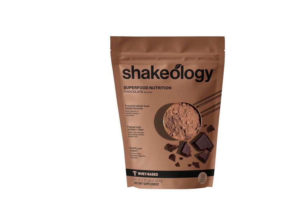 Shakeology 0g Added Sugar Whey Protein Powder Blend, Gluten-Free Shake avec des vitamines et des minéraux – Aide à soutenir la perte de poids saine, Lean Muscle, Gut Health – Chocolat, 30 portions