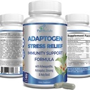 Adaptogen Stress Relief Immununterstützung Formel - Adaptogenic Adrenal Support mit Ashwagandha, Astragalus, Ginseng, Holy Basil, Rhodiola, Amla, Maca, Schisandra, Non-GMO - 60 Kapseln