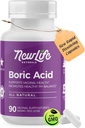 NewLife Naturals - Acide borique de grade médical Suppositoires vaginales - 600mg - 100% Pure Femmes pH Pilules d'équilibre - Infection à levure, VB - 90 Capsules: Fabriqué aux États-Unis
