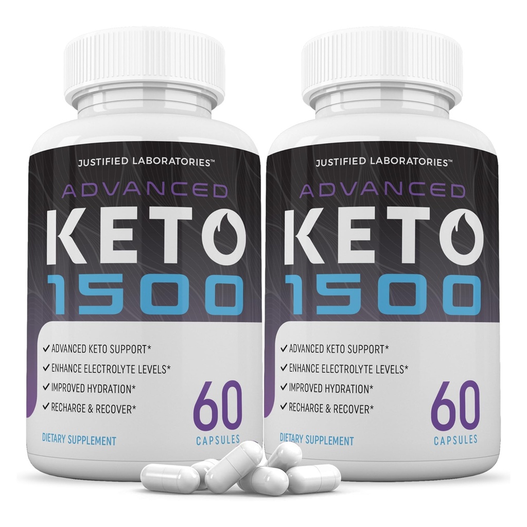 Justified Laboratories (2 Pack Advanced Keto 1500 Keto Pillen 1275MG Neu & Verbesserte Formel Enthält Apfelessig Extra Virgin Olivenöl Pulver Grüner Tee Blatt 120 Kapseln