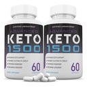 Justified Laboratories (2 Pack Advanced Keto 1500 Keto Pillen 1275MG Neu & Verbesserte Formel Enthält Apfelessig Extra Virgin Olivenöl Pulver Grüner Tee Blatt 120 Kapseln