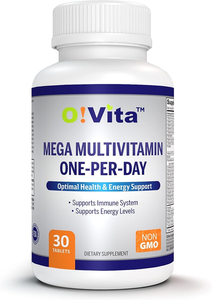 Mega Multivitamin One-per-Day, Supports Immune System, foundational Health, Full Spectrum of Vitamins and Minerals, and Much More ...30-Day Supply (30 Non-GMO Tablets)