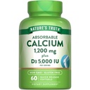 Nature's Truth Calcium 1200mg mit Vitamin D3 5000 IU | 60 Softgels | aus Calciumcarbonat | Non-GMO & Gluten Kostenlose Ergänzung