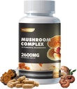 Pilz Complex Supplement 2600mg, 120 Kapseln - 10 Pilze Mischung - Reishi, Löwenmäntel Ergänzung Kapseln, Löwenmäntel, Cordyceps, Chaga, Türkei Tail, Maitake, Shiitake, Oyster Nootropic Complex
