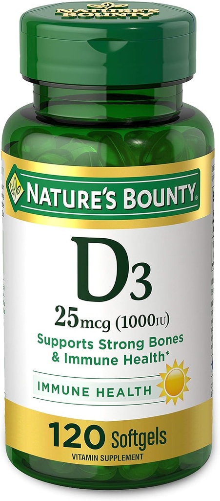 Nature's Bounty Vitamin D3 1000 100 mg Weichgel, 120 Count