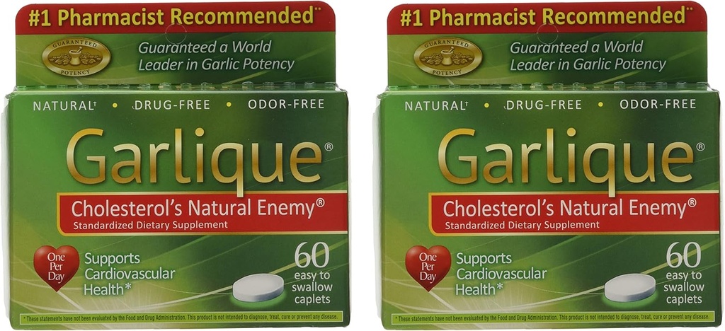 Garlique Caplets 60 Tablets (60 Count (Pack of 2))