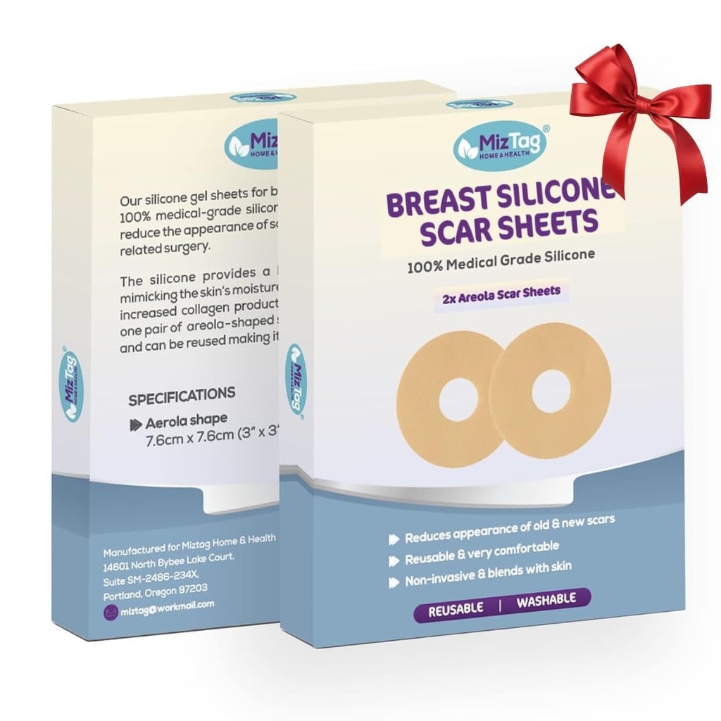 Areola Silicone Sheets - Brustchirurgie Recovery Supplies - Wiederverwendbar und bequem unter Post-Op Bra (2 Stück)