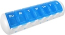 Ezy Dose Travel (7-Day) Pille, Medizin, Vitamin Organizer Box | Wöchentlich, Täglich Planer | Große abnehmbare Komponenten | Transparente Lids | Packung von 6