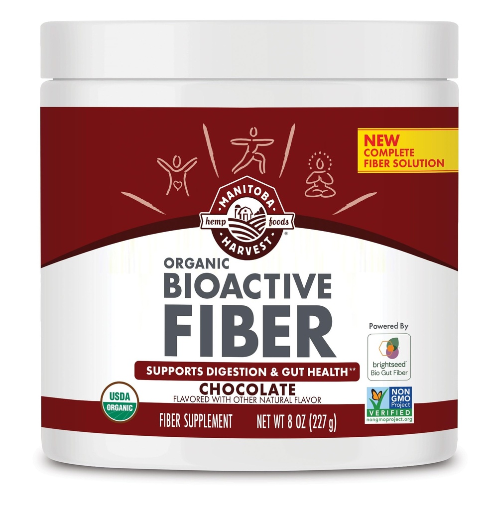 Manitoba Harvest Bio-Aktivfaser-Ergänzung mit 7g Faser pro Servieren, Verdauungs Hanf & Psyllium Husk Pulver, Non-GMO, Vegan & Kosher, 8oz, Schokolade