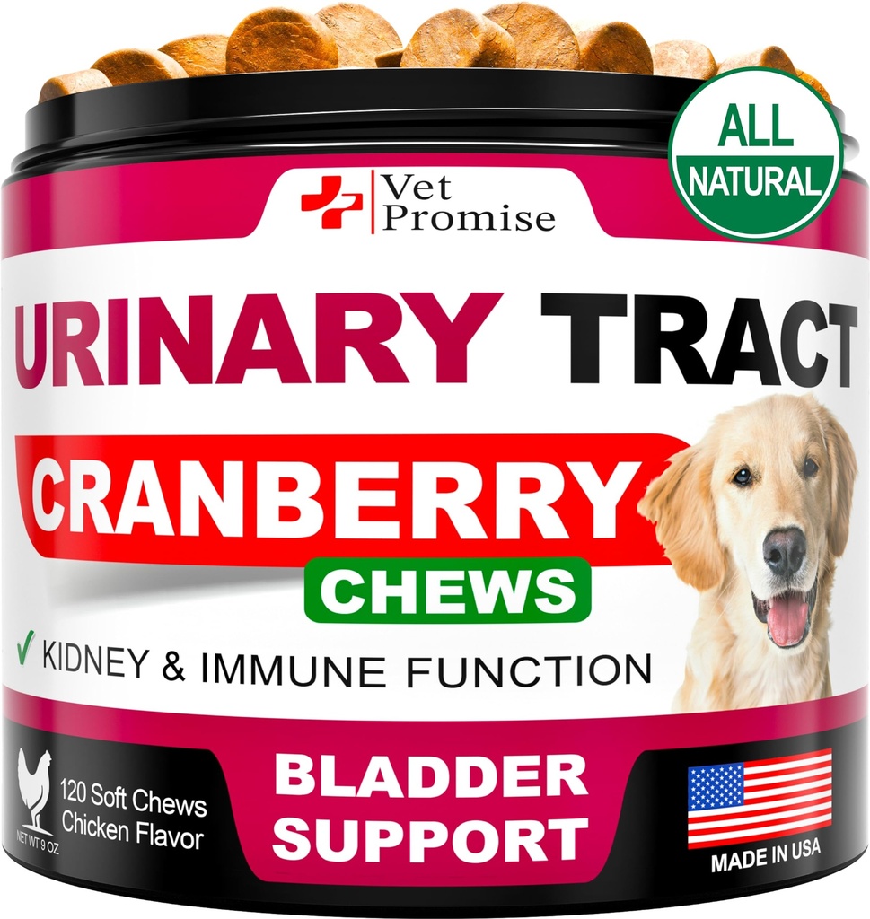 Hunde UTI Behandlung - Cranberry Ergänzung für Hunde UTI - Blasenkontrolle - Urinary Tract Infektion Treatment Medicine - Cranberry Supplement Vitamins Multivitamin Chews - Made in USA