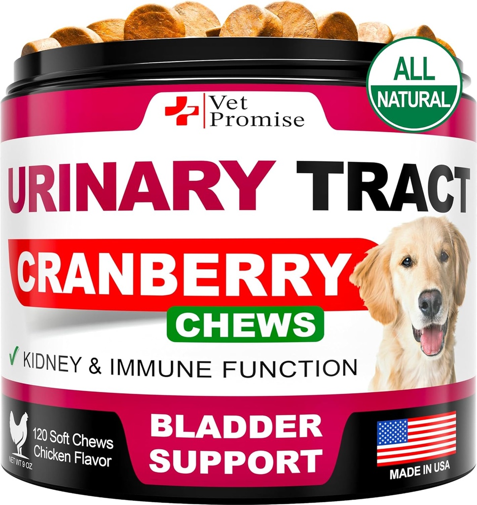 Hunde UTI Behandlung - Cranberry Ergänzung für Hunde UTI - Blasenkontrolle - Urinary Tract Infektion Treatment Medicine - Cranberry Supplement Vitamins Multivitamin Chews - Made in USA