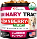 Traitement UTI pour chiens - Supplément de canneberge pour chiens UTI - Contrôle de la vésicule - Traitement des infections urinaires - Supplément de canneberge Vitamines Multivitamine Chews - Fabriqué aux États-Unis