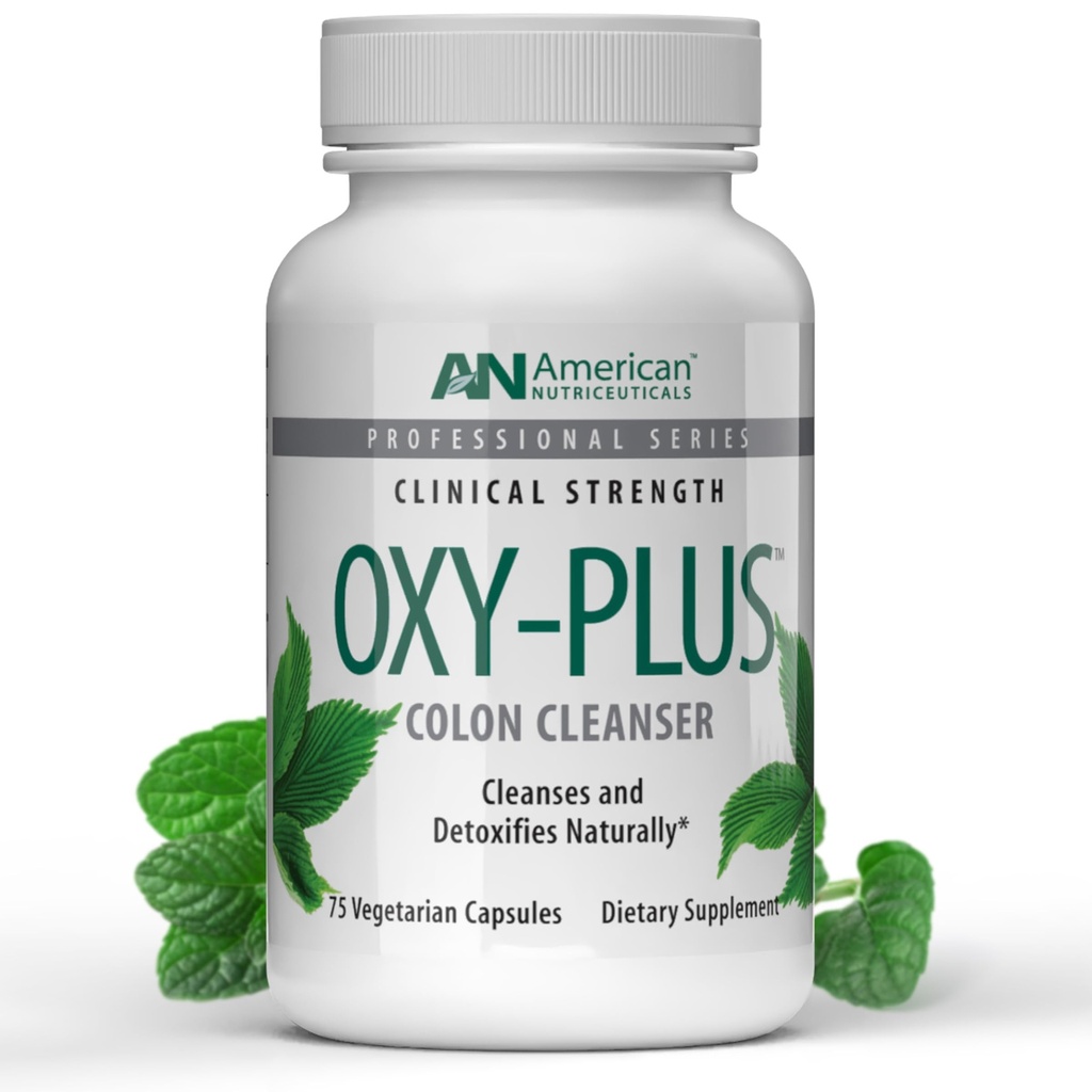 American Nutriceuticals - Oxy-Plus - Colon Cleanse Detox for Relief - Reduziert Schwermetall -Verhaltensrelief für Frauen, Männer, Erwachsene - Schnelles Handeln, kein Gas/Bloating - 75 Kapseln (3-4 Wochen Versorgung)
