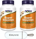 JETZT Nahrungsergänzungsmittel, Super Enzymes | Formuliert mit Bromelain, Ox Bile, Pancreatin und Papain, Super Enzymes | 90 Kapseln - Paket von 2 mit Pill Organizer