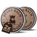 Striking Viking Bart Balm für Herren - Lassen Sie in Bart Conditioner - Styling Balm Hergestellt mit natürlich abgeleiteten Bart Butter, Argan & Jojoba Öle (4 Unze (Pack von 2), Sandelholz)
