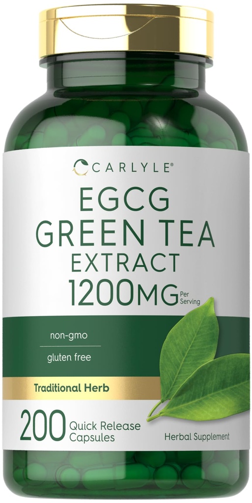 Carlyle EGCG Green Tea Extract Supplement | 1200mg | 200 Kapseln | Non-GMO und glutenfrei