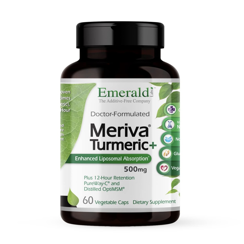 Emerald Labs Meriva Turmeric Plus - Meriva Turmeric, PureWay-C Vitamin C & OptiMSM - Unterstützt Joint Health & Immune Response - 60 pflanzliche Kapseln (bis zu 60-Tage-Versorgung)