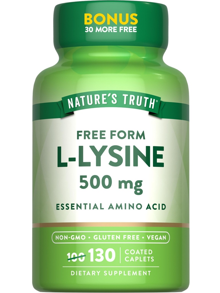 La vérité de la nature L-Lysine 500mg.130 Caplets enduits.Forme libre.