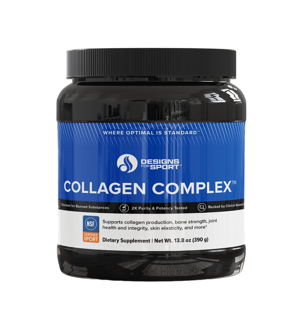 Designs für Sport Collagen Complex - NSF zertifiziert für Sport Collagen Peptides Powder - Kollagen für Gelenke, Knochenstärke, Hautelastizität (13.8 oz)