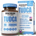 2000mg Advanced TUDCA Supplement - Max Absorption TUDCA Gallensalze mit 4:1 Milchdistel und Probiotika - unterstützt Leberentgiftung & Reinigung, Gallenblase, Gut & Nierengesundheit - 90 vegane Kapseln