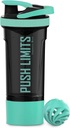Mode Artoïde 24-Ounce Protein Shaker bouteille, technologie de mélange double, sans BPA, Aqua vert/noir