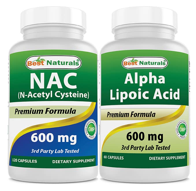 Meilleurs naturels NAC 600 mg et acide lipoïque alpha 600 mg