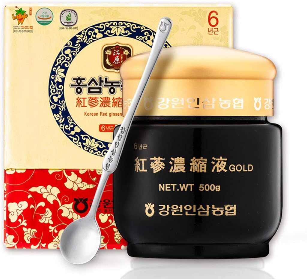 Gangwoninsam] Korean Red Ginseng Extract Gold 500g / 17.63 fl. oz – Enthält 100% reines Korean 6-Year-Old Red Ginseng Root Extract