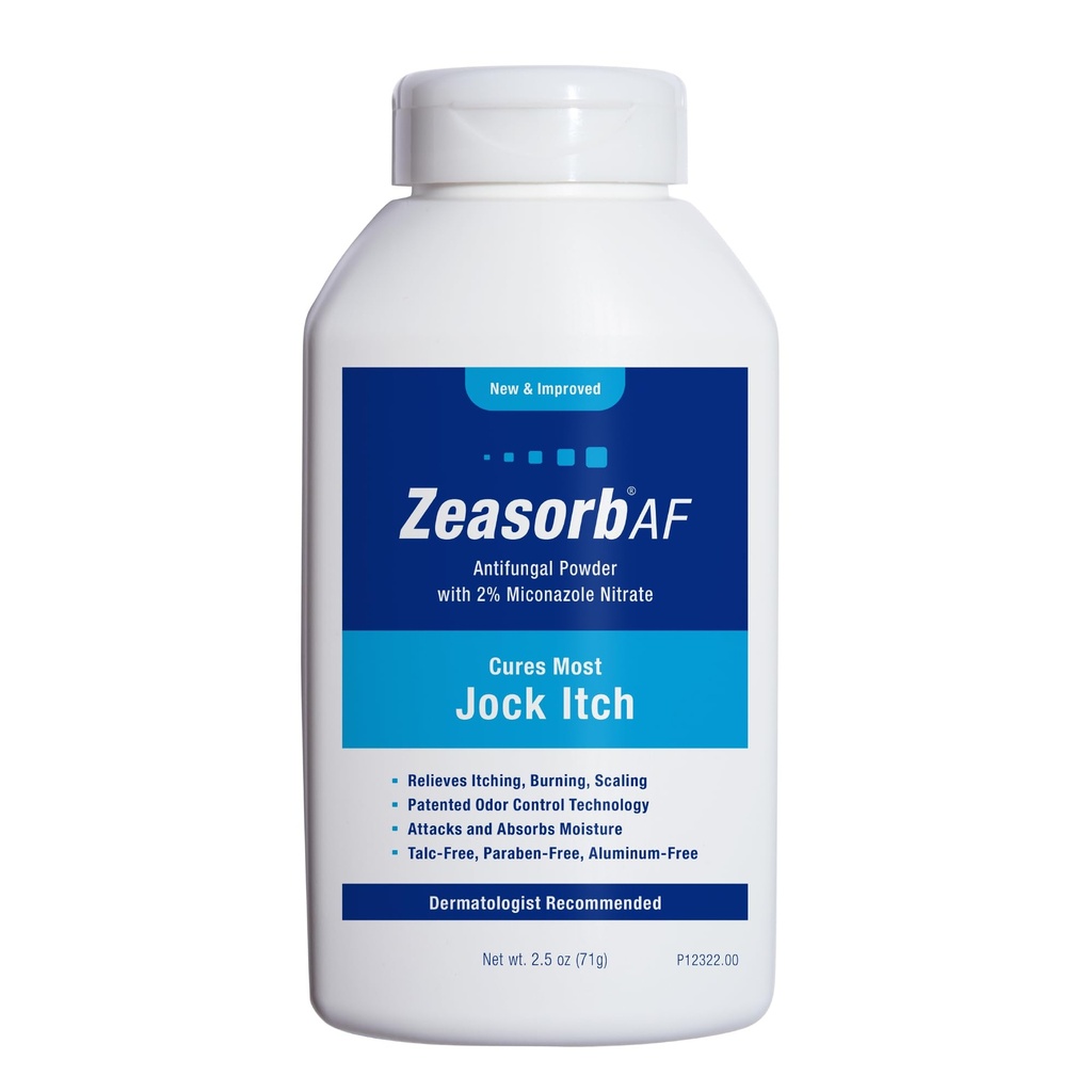 Zeasorb AF Jock Ditch Powder, Super Absorbant, Scaling, & Burning Relief, 2,5 Oz