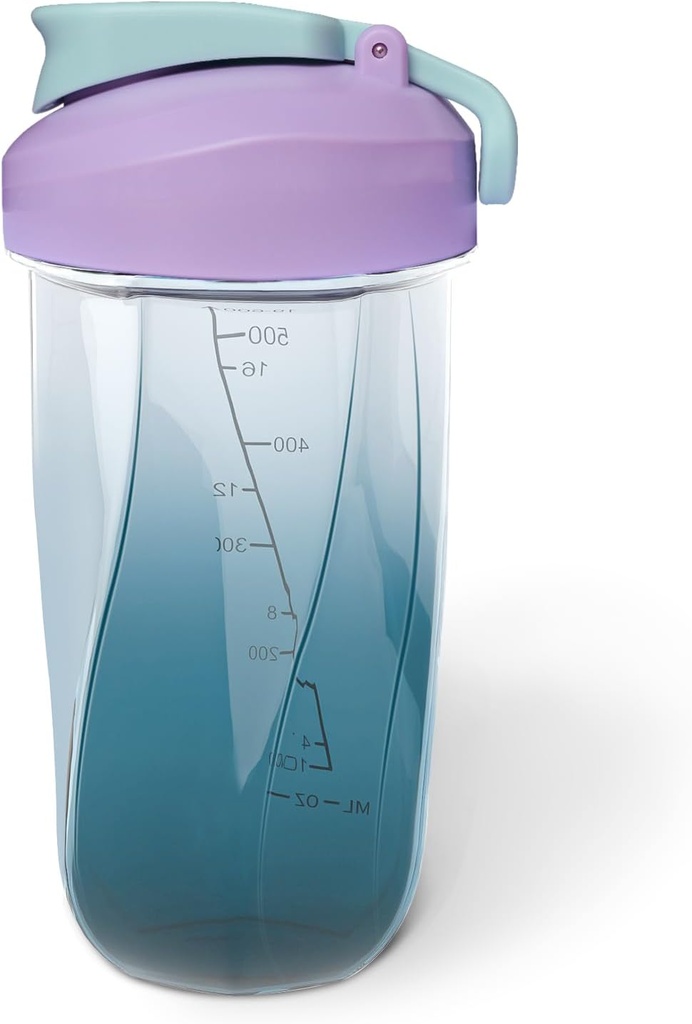 Protein-Shaker-Flasche hält bis zu 20oz,No Blending Ball oder Whisk,BPA frei,Portable Pre Workout Whey Protein Drink Cup,Blender Shaker-Flasche zum Mischen von Cocktails、smoothies、shakes (blau)