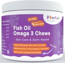 Omega 3 Fish Oil Chews für Hunde - EPA & DHA für Skin & Coat Health Plus Gesamtgesundheit, Itch Relief, Joint & Mobility Support, CoQ10 & NMN - Natürliche Anti-Aging-Ergänzung für Hunde