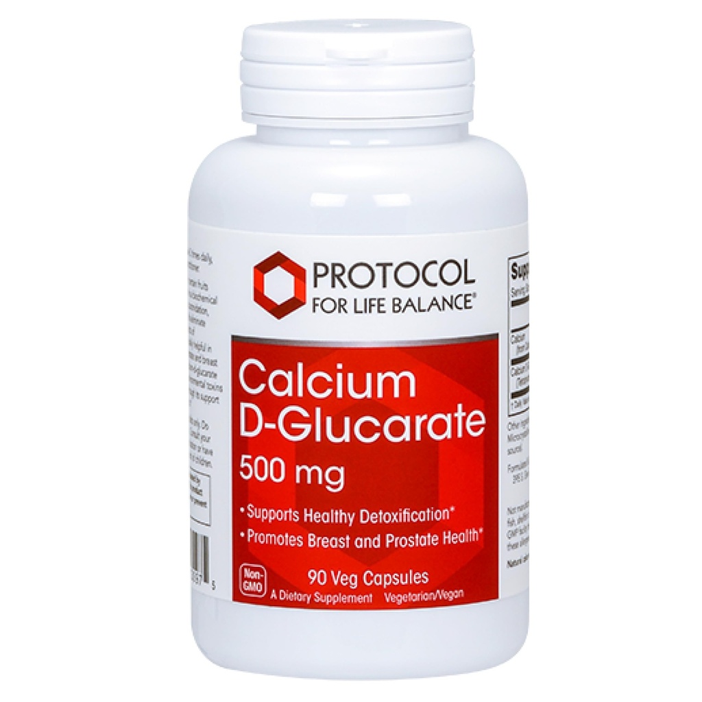 PROTOKOLL FÜR LIFE BALANCE Calcium D-Glucarate - 500mg Calcium D Glucarate - Detox-Unterstützung - für Brust- und Prostatagesundheit - Non-GMO & Dairy Free - 90 Veg Caps