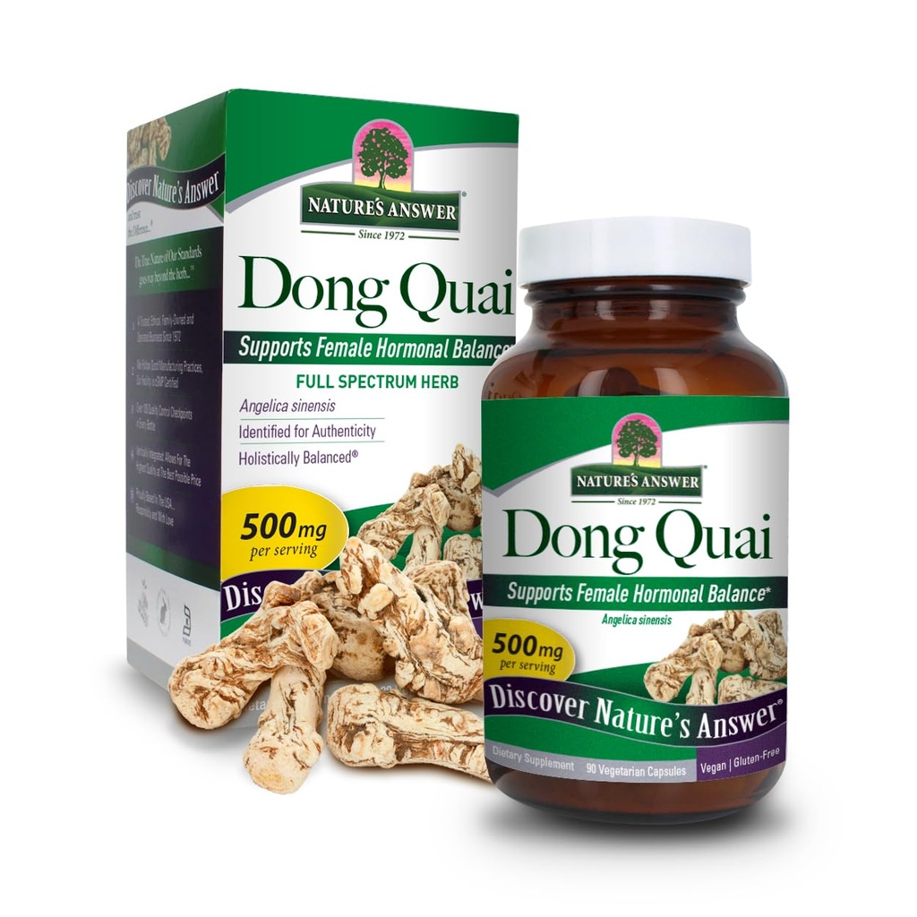 Natur Antwort Dong Quai Root 1000mg | Nahrungsergänzung | Unterstützt weibliche Hormon Balance | Non-GMO, Vegan, Kosher zertifiziert & Gluten-Free | Vegetarische Kapseln 90ct