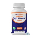 Mélatonine Vitamatique 10 mg Comprimés à dissolution rapide – Supplément de soutien du sommeil à dissolution rapide pour adultes – Végétariens, non-OGM et sans gluten – Saveur de baie naturelle – 365 comprimés