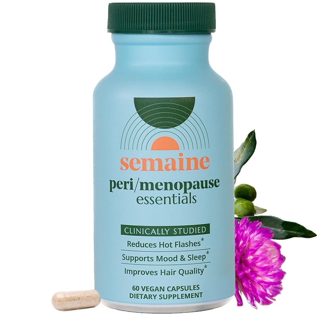 Semaine Peri/Ménopause Essentials, 30 Ct. - Cheveux plus complets, plus de flashs chauds, équilibre hormonal, mieux dormir et plus - cliniquement étudié, formule non hormonale