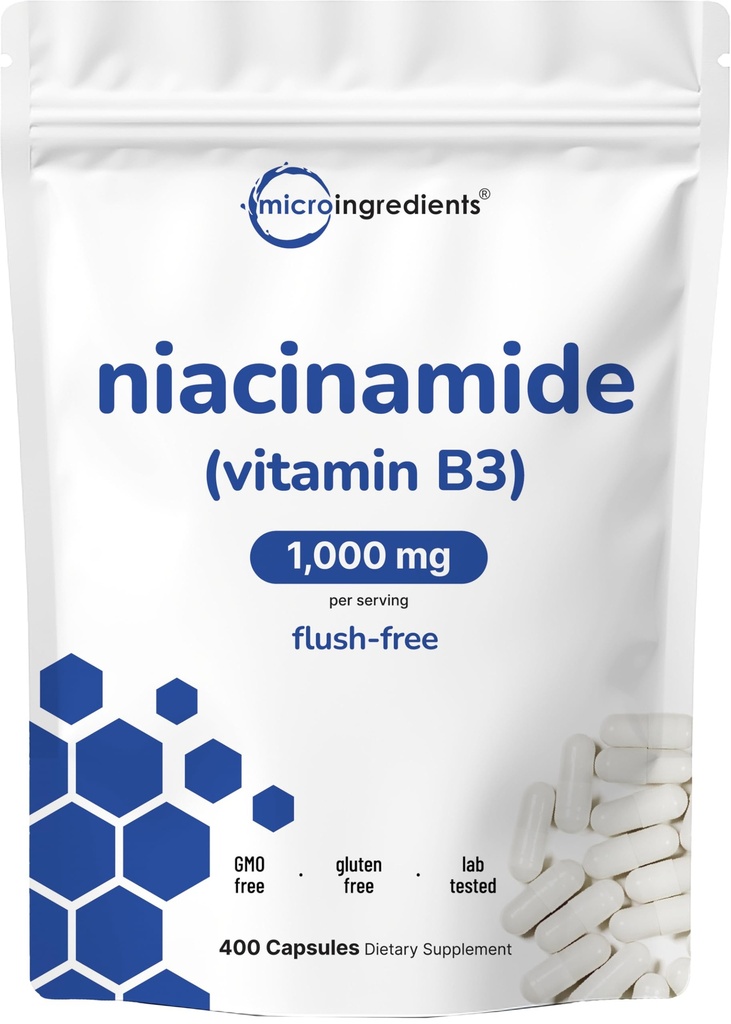 Vitamine B3 Niacinamide 500mg Par Capsule, 400 Capsules