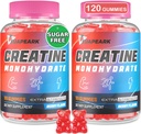 Creatine Monohydrate Gummis, Pre-Workout Chewables Supplement für Frauen und Männer, Kreatin Monohydrate mit Taurine & B6 - für Muskel, Stärke, Endurance & Energy, Vegan (Berry, 120 Gummies)