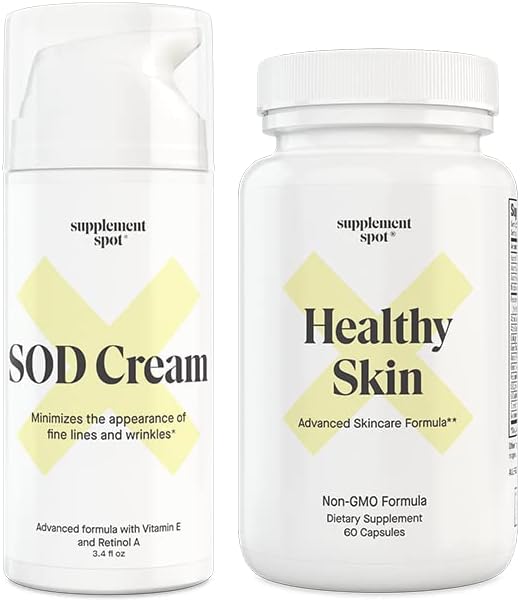 Bundle: SOD Superoxid Dismutase Gesichtscreme und gesunde Haut Anti-Aging-Ergänzung