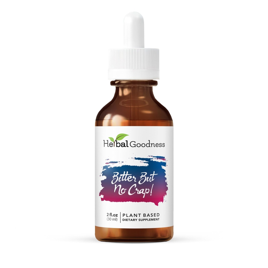 Kräutergüte Bitter aber keine Crap Liquid Supplement für Körperreinigung, Energieunterstützung und Gesundheit Boost | Non-GMO Burdock Root Organic, Bitter Melon, Maca Root, Dandelion Root - 2 fl. oz per Bottle