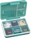 9-Grid Pille Organizer,Portable Pille Box,Große Kapazität Komponenten,Travel Pill Container,Medicine Dispenser,Pill Purse,Pill Case für Vitamine, Fischöle oder Ergänzungen (Navy Green)