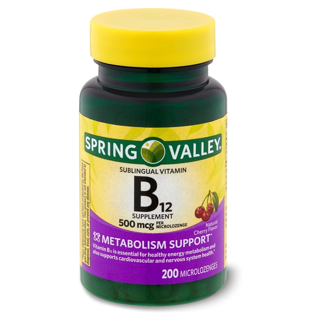 Spring Valley: Sublingual Dots Vitamin B-12, 500 mcg (200 Cherry Microlozenges)