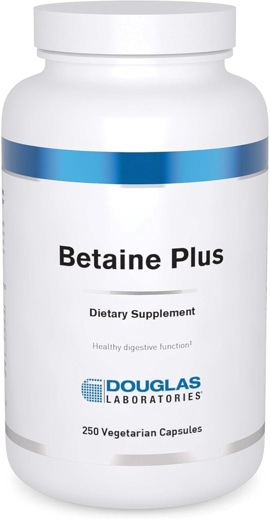 Douglas Laboratories Betaine Plus - Betaine Hydrochloride with Pepsin to Support Healthy Digestive Function* - 250 Vegetarian Capsules