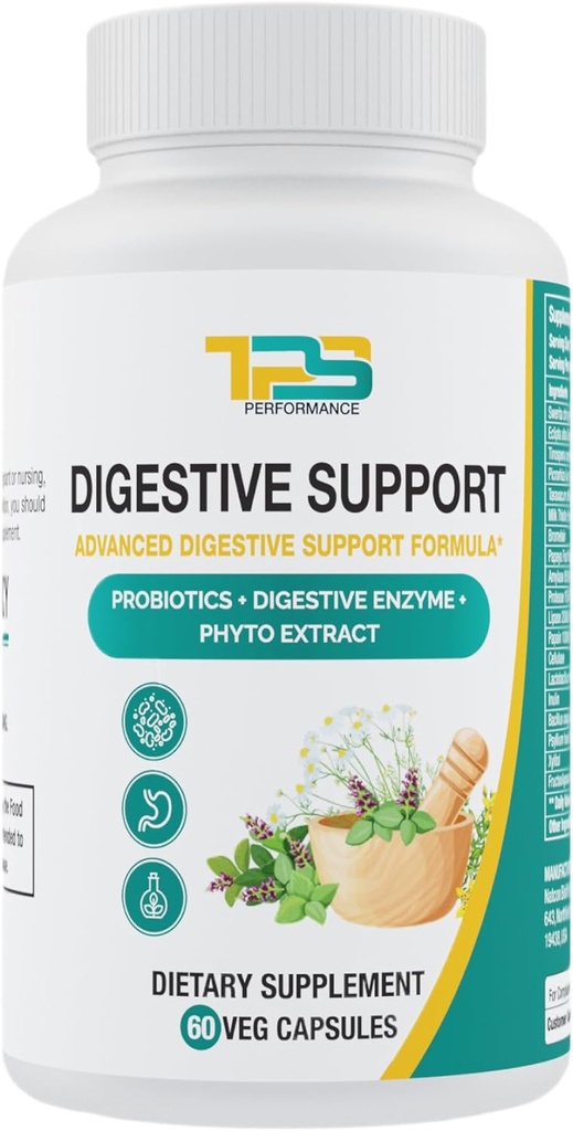 Verdauungshilfe Kapseln | Advance Digestive unterstützt Formel mit Probiotika, Verdauungsenzym und Phytoextrakt | Gut Health | 60 Veg Kapseln