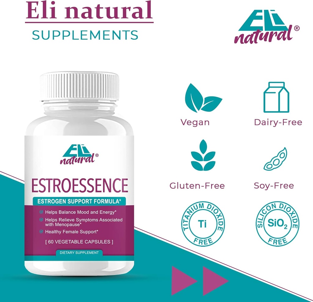 ESTROESSENCE Kapsel für Damen - weibliche Hormon Balance Supplement Menopause Stimmung und Energie Unterstützung - Restauratoren Gesunde Estrogen Levels | 60 Nicht-GMO Vegetarische Veggie Kapseln