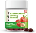 Nature's Key Upgraded 2.0 Ashwagandha Gummies, 3000mg Extra Potency Ashwagandha Supplement | mit Vitamin D2, Zitronenbalsam, & Schwarz Pfeffer, für Stress Relief und guter Schlaf (60 Zähler, Packung 1)
