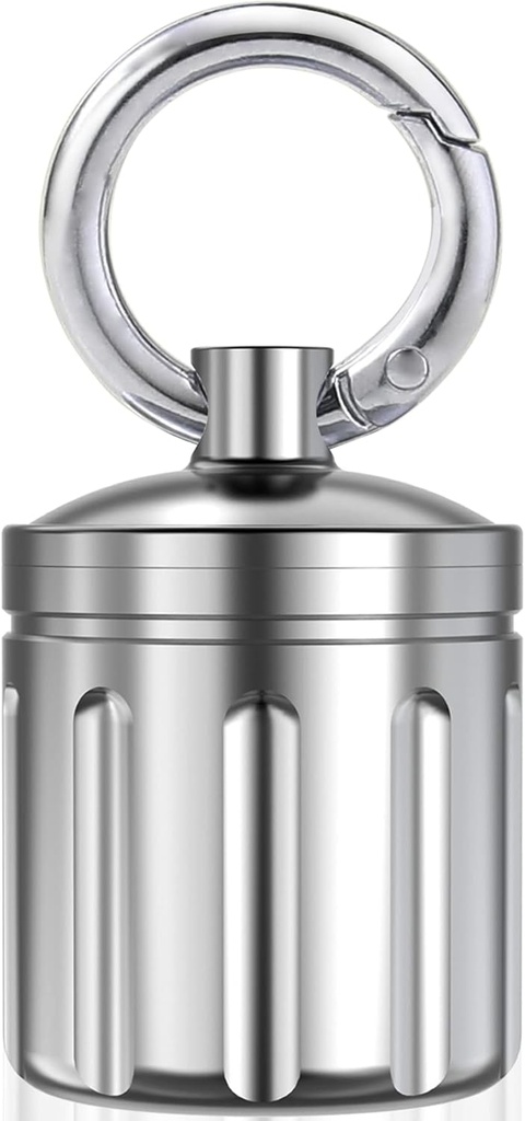 Wasserdichte Säule Organizer, Edelstahl, Schlüsselanhänger, Tragbare Säule Container Einzelkammer Box Outdoor Camping, Größe: 1,2 x 1,2 x 1,65 Zoll