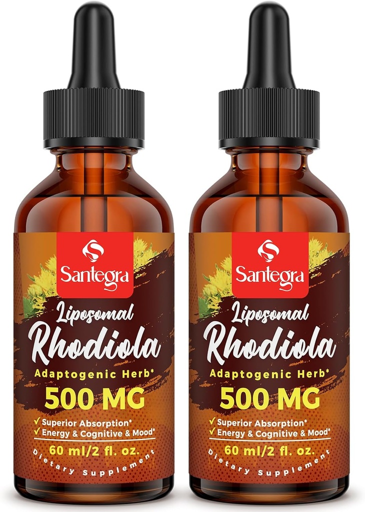 57,000 MG Supplément actif de Rhodiola Rosea, Extrait de racine de Rhodiola, liquide pour haute absorption, Extrait de racine de Rhodiola Rosea Teinture pour l'énergie, le stress, l'humeur, végétalien, 120 ml